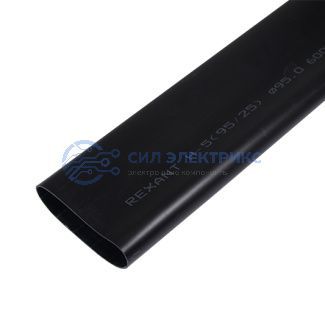 фото Трубка термоусаживаемая СТТК (3-4:1) среднестенная клеевая 95,0/29,0мм, черная, упаковка 2 шт. по 1м REXANT
