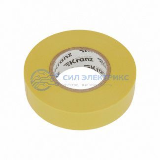 фото Изолента ПВХ профессиональная, 0,18х19 мм, 20 м, желтая KRANZ