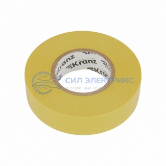 фото Изолента ПВХ профессиональная, 0,18х19 мм, 20 м, желтая KRANZ