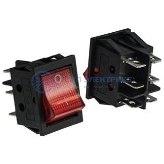 Клавишный переключатель KCD4-202N-C3-R/6P, on-on, красный, номинальное напряжение 250 В, ток 6 А фото Клавишный переключатель KCD4-202N-C3-R/6P, on-on, красный, номинальное напряжение 250 В, ток 6 А