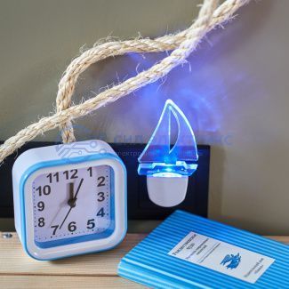 фото Ночник светодиодный REXANT ПАРУС ОДИНОКИЙ голубое свечение, 230 В