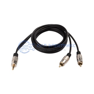Шнур Стерео 3,5мм - 2 RCA, 1,5м (GOLD-металл) REXANT фото Шнур Стерео 3,5мм - 2 RCA, 1,5м (GOLD-металл) REXANT