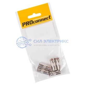 фото Переходник антенный, (штекер F - гнездо TV), (5шт.) (пакет) PROconnect