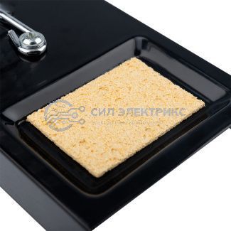 Подставка под паяльник REXANT, металл, ниша квадратная, губка фото Подставка под паяльник REXANT, металл, ниша квадратная, губка