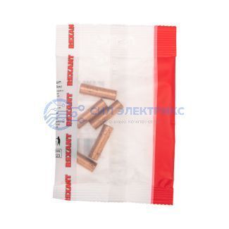 Гильза медная ГМ 16-6 (16мм² - Ø 6мм) (в упак. 5 шт.) REXANT фото Гильза медная ГМ 16-6 (16мм² - Ø 6мм) (в упак. 5 шт.) REXANT