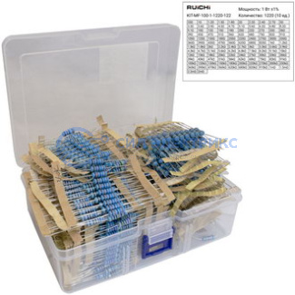 фото Резистор постоянный KIT-MF, 1220 Ом, мощность 1.00 Вт, допуск 1%, металлопленочный, корпус THT