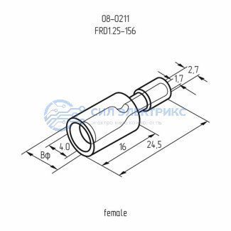 фото Разъем штекерный изолированный гнездо 4 мм 0.5-1.5 мм² (РШи-м 1.5-4/РШИм 1,25-5-4) красный REXANT