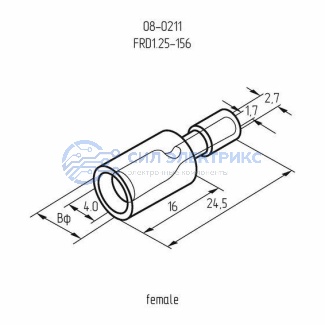 фото Разъем штекерный изолированный гнездо 4 мм 0.5-1.5 мм² (РШи-м 1.5-4/РШИм 1,25-5-4) красный REXANT
