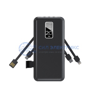 Портативное зарядное устройство Power Bank (аккумуляторная батарея) 20000 mAh, черное REXANT фото Портативное зарядное устройство Power Bank (аккумуляторная батарея) 20000 mAh, черное REXANT