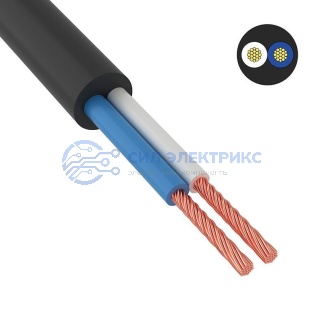 фото Провод соединительный ПВС 2х0,75 мм² 200 м черный ГОСТ 7399-97