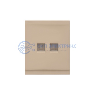 Розетка SETE компьютерная двойная RJ45+RJ45 кат6 с/у кашемир IP20/IP44 KRANZ фото Розетка SETE компьютерная двойная RJ45+RJ45 кат6 с/у кашемир IP20/IP44 KRANZ
