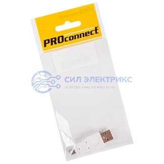 фото Переходник USB PROconnect, штекер USB-A - штекер mini USB 5 pin, 1 шт., пакет БОПП