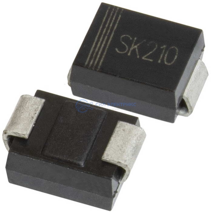 Диод Шоттки SK210, 2A, 100V, корпус DO-41 фото Диод Шоттки SK210, 2A, 100V, корпус DO-41
