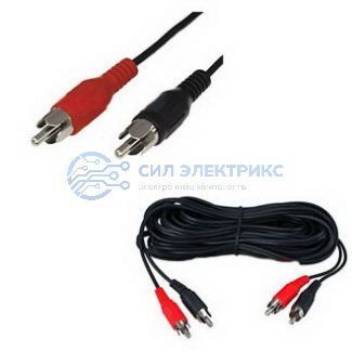 Аудио-видео шнур 2 RCA – 2 RCA, 7 м фото Аудио-видео шнур 2 RCA – 2 RCA, 7 м