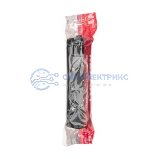 фото Колодка PREMIUM 3 гнезда, с/з, с выключателем, черный REXANT