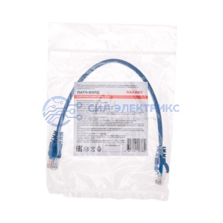 фото Патч-корд U/UTP, CAT 5e, RJ45-RJ45, 26AWG, ZH нг(А)-HF, синий, 0,3м REXANT