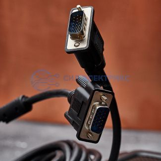 фото Шнур VGA - VGA с ферритами, 3м, черный PROconnect