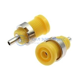 Штекер (гнездо, клемма) Z014 4mm panel jack YELLOW фото Штекер (гнездо, клемма) Z014 4mm panel jack YELLOW