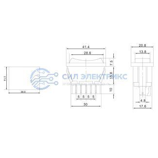 Переключатель (стеклоподъемника) клавишный 12V 20А (5с) (ON)-OFF-(ON) черный (ASW-01) REXANT фото Переключатель (стеклоподъемника) клавишный 12V 20А (5с) (ON)-OFF-(ON) черный (ASW-01) REXANT
