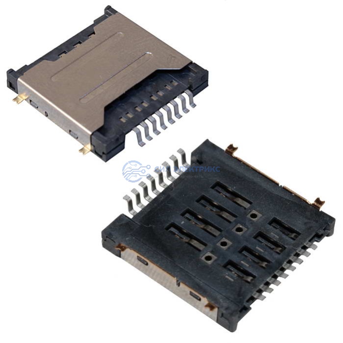 Держатель карты mini SIMx2 8pin 3.3H фото Держатель карты mini SIMx2 8pin 3.3H