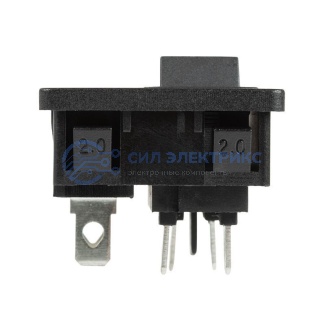 фото Выключатель клавишный 250 V 6 А (4с) ON-OFF черный с штекером C8 2PIN REXANT