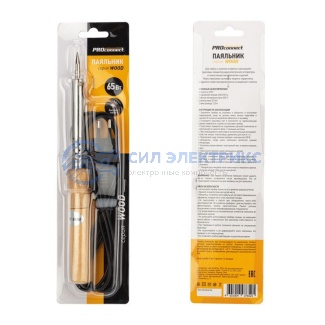 фото Паяльник с деревянной ручкой, серия WOOD, 65Вт, 230В, блистер PROconnect