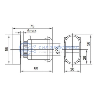 фото Кнопка APBB-22 «Пуск-Стоп» овальная 230 В NO+NC
