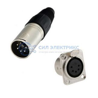 фото Разъём микрофонный XLR TD-397, 5-контактов с фиксатором комплект вилка + гнездо