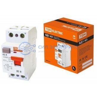 фото Автоматический выключатель ВД1-63 2Р 63А, 100мА, номинальное напряжение 230В