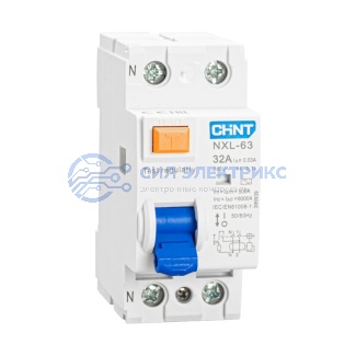 фото ВДТ (УЗО) NXL-63 2P 32А 30мА 6кА тип AC AX (R)