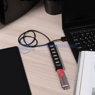 фото Разветвитель USB на 7 портов черный REXANT