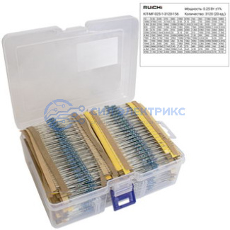 фото Резистор постоянный KIT-MF, 3120 Ом, мощность 0.25 Вт, допуск 1%, металлопленочный, корпус THT