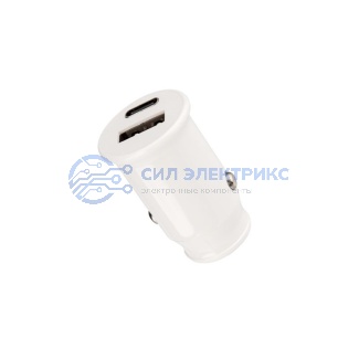 Автозарядка в прикуриватель REXANT АЗУ USB-A+USB-C, 2.4 A белая фото Автозарядка в прикуриватель REXANT АЗУ USB-A+USB-C, 2.4 A белая