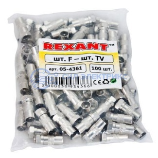 фото Переходник штекер F-штекер TV REXANT