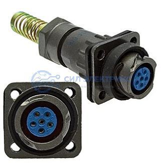 фото Разъем быстроразъемный FQ14-8pin ZPK, кабельный, угловая вилка с байонетным соединением