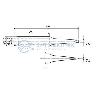 Жало для паяльника серии 900М, Ø4,3мм, тип плоский малый 1,6мм, блистер REXANT фото Жало для паяльника серии 900М, Ø4,3мм, тип плоский малый 1,6мм, блистер REXANT