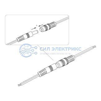 фото Разъем питание на кабель, гнездо 2,1х5,5x10мм с проводом 20см, (1шт), REXANT