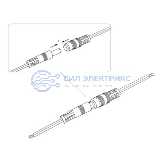 фото Разъем питание на кабель, гнездо 2,1х5,5x10мм с проводом 20см, (1шт), REXANT
