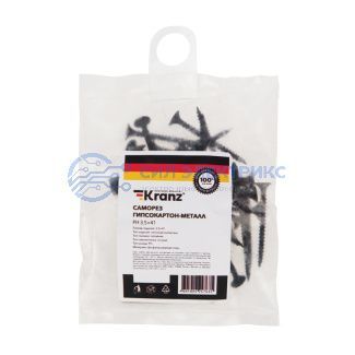 Саморез гипсокартон-металл KRANZ 3.5х41, пакет (50 шт./уп.) фото Саморез гипсокартон-металл KRANZ 3.5х41, пакет (50 шт./уп.)