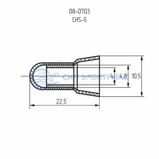 фото Концевая изолированная заглушка КИЗ-5, ø 4,0 мм (2,5-5,5 мм²) REXANT