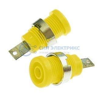 фото Штекер (гнездо, клемма) Z013 4mm panel jack YELLOW