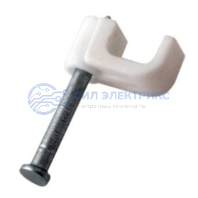 фото Крепеж кабеля плоский 4 х 2 мм, белый (упак. 20 шт) REXANT