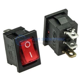 фото Клавишный переключатель KCD1-101N-C3-R/3P, on-off, красный, номинальное напряжение 250 В, ток 6 А