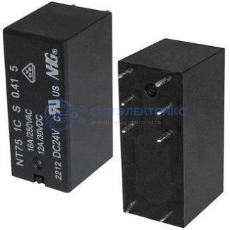 фото Реле NT75-1-C-S-16-DC24V-0.41-5.0, 24VDC, 16A, тип контактов: переключающий (SPDT), сила удержания: 100 г, рабочая температура: -40°C до +85°C