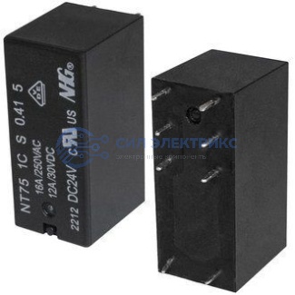 Реле NT75-1-C-S-16-DC24V-0.41-5.0, 24VDC, 16A, тип контактов: переключающий (SPDT), сила удержания: 100 г, рабочая температура: -40°C до +85°C фото Реле NT75-1-C-S-16-DC24V-0.41-5.0, 24VDC, 16A, тип контактов: переключающий (SPDT), сила удержания: 100 г, рабочая температура: -40°C до +85°C