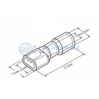 фото Клемма плоская полностью изолированная термоусаживаемая РПи-м-т 1.5-(6.3)/РпИм-т 1,25-7-0,8 гнездо 6.6 мм 0.5-1.5 мм² красный REXANT