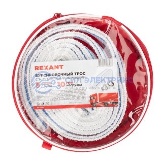 фото Трос буксировочный REXANT 10 т, 5 м, с двумя крюками, в чехле