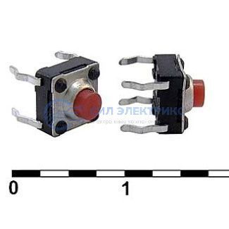 фото Тактовая кнопка WS6250-100AR, 10х10х5 мм, OFF-ON (4P), IP67, 100 мА, 12 В, 100 мОм