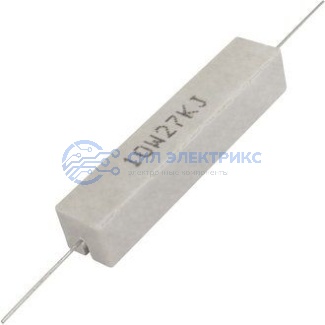 Резистор мощный постоянный RX27-1, 27 кОм, 10 Вт, допуск 5%, серия SQP10 фото Резистор мощный постоянный RX27-1, 27 кОм, 10 Вт, допуск 5%, серия SQP10