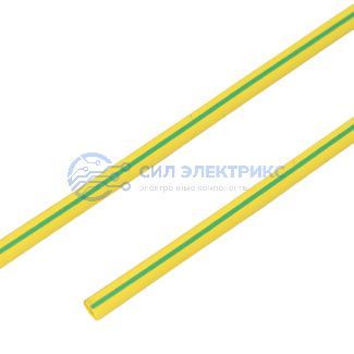 фото Трубка термоусаживаемая ТУТ нг 6,0/3,0мм, желто-зеленая, упаковка 50 шт. по 1м REXANT